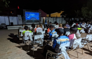 As part of AKAM, Embassy organized screening of a bollywood movie in Miranda Municipality of Falcon state. It was organized as part of Embassy initiative titled 'Bollywood y Arepas'
